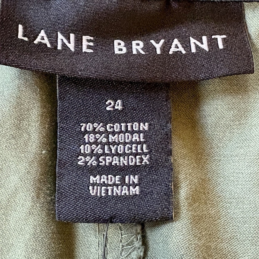 NWT! Lane Bryant Jogger CapriPants Women's Size 24 Olive Green Mid-Rise Stretch - Picture 10 of 16